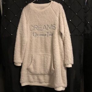 Women's Soft Loungewear Nightgown - Cream - with Dreams Do Come True print